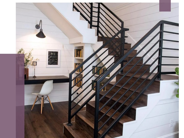 Перила для лестницы в доме в Черемхове от 7559 руб. — ПРОЛЁТ-Чрм