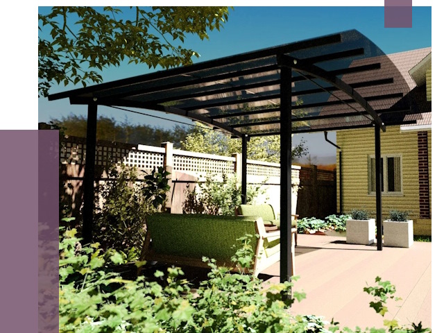 Навесы для террасы в Черемхове от 13293 руб. под ключ | ПРОЛЁТ-Чрм