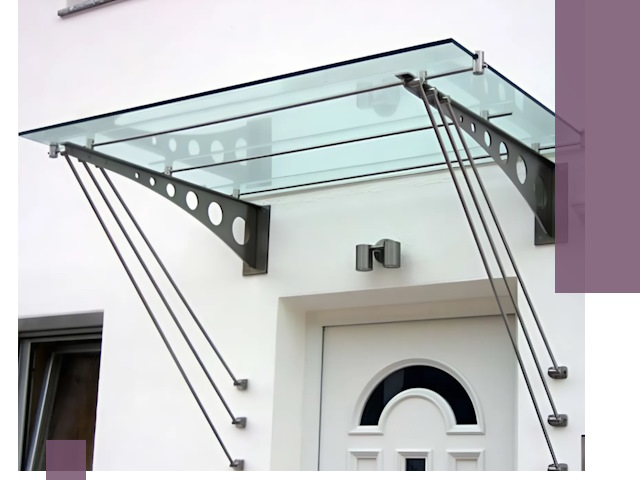 Козырьки над входом под ключ в Черемхове — изготовление и монтаж