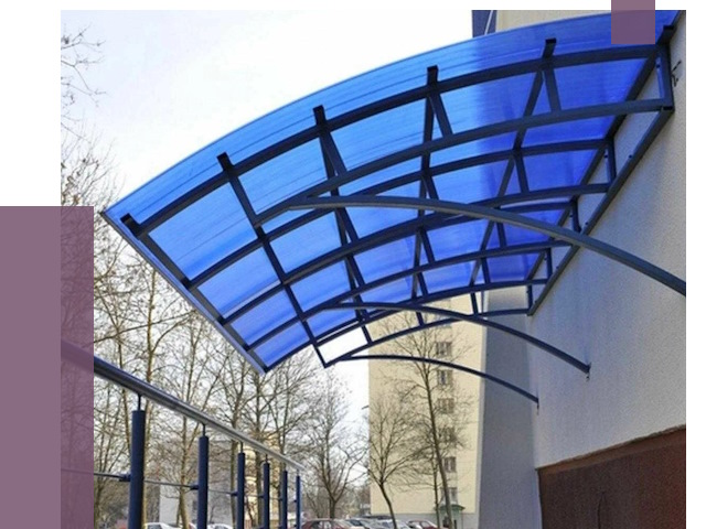 Козырьки из поликарбоната в Черемхове от 4379 руб. под ключ | ПРОЛЁТ-Чрм