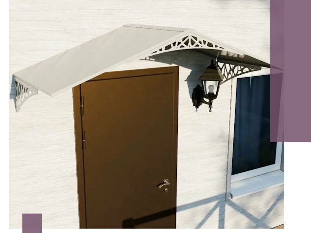 Металлические козырьки на входы и террасы в Черемхове