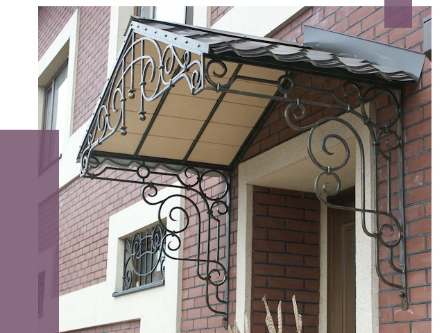 Двускатные козырьки в Черемхове под ключ от 13033 руб.