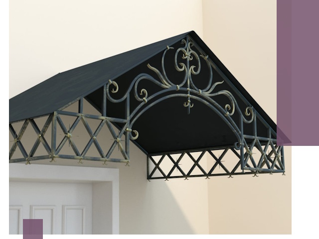 Двускатные металлические козырьки под ключ в Черемхове