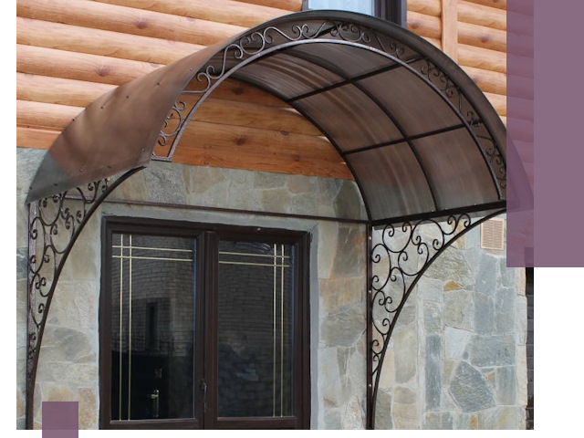 Арочные козырьки под ключ в Черемхове: изготовление и монтаж